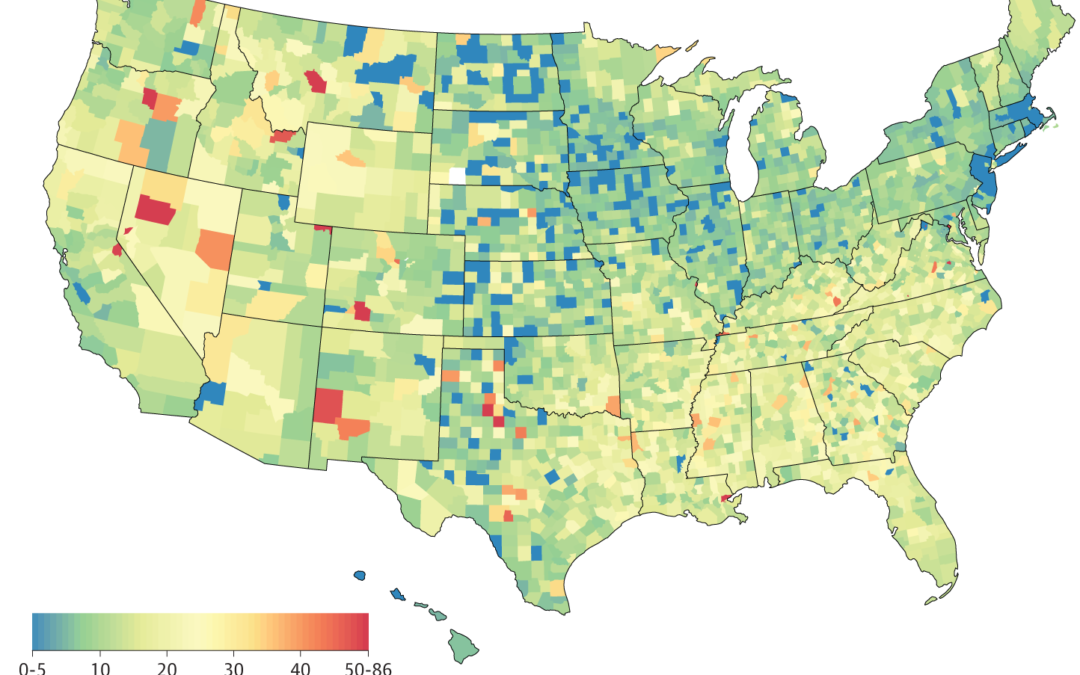 County-Level Variation in Changes in Firearm Mortality Rates Across the US, 1989 to 1993 vs 2015 to 2019