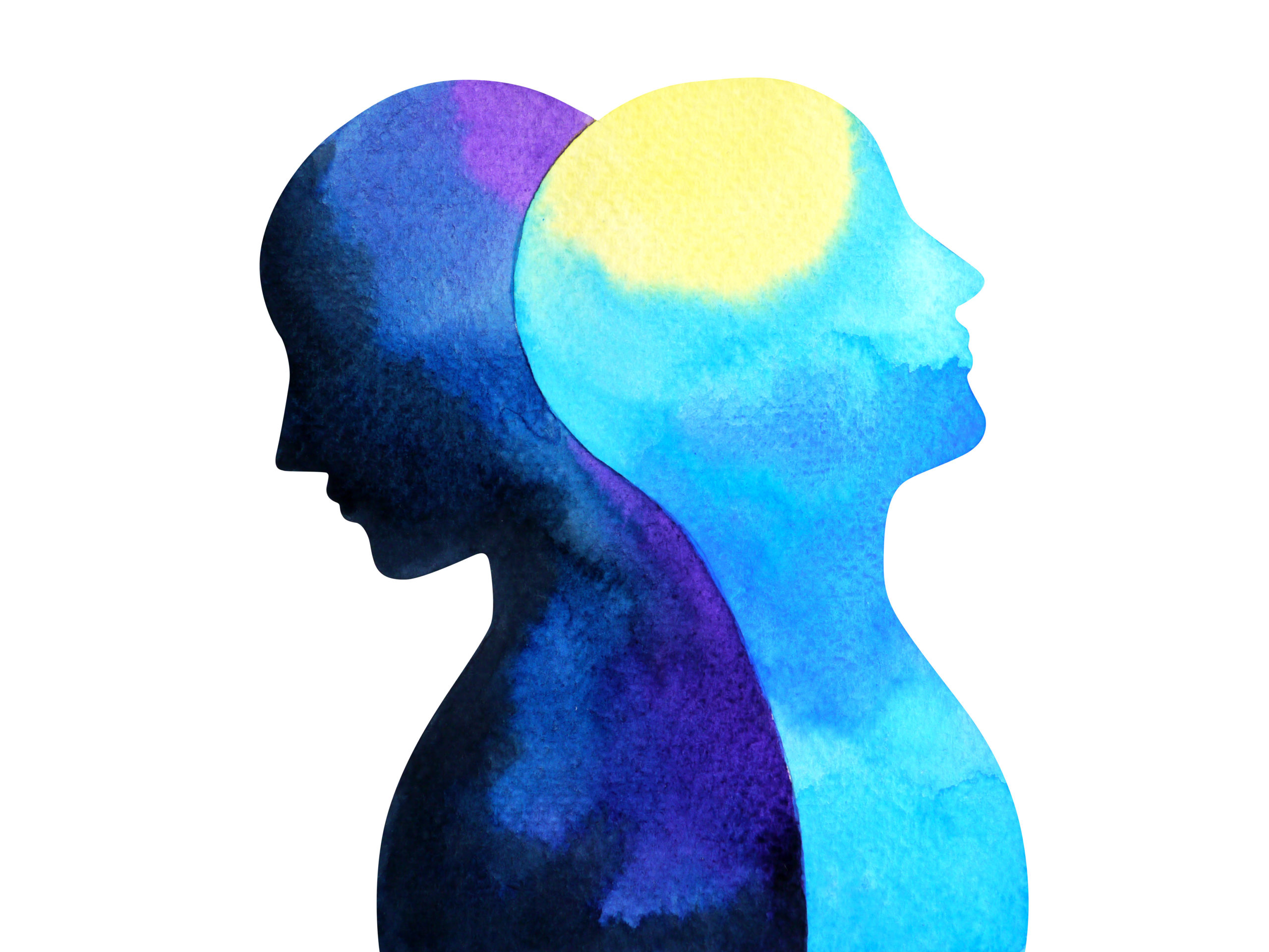 bipolar disorder mind mental health connection watercolor painti
