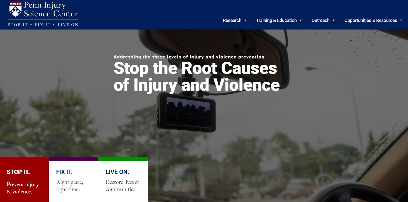 penn injury website screenshot homepage