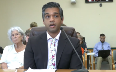 Vivek Ashok advocating for the reduction of gun violence