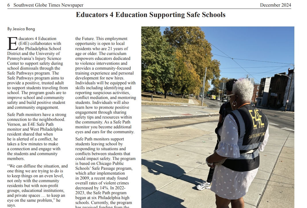 Educators 4 Education Ensuring Safer School Routes